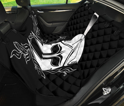 Black And White Spartan Helmet Print Pet Car Back Seat Cover