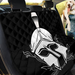 Black And White Spartan Helmet Print Pet Car Back Seat Cover