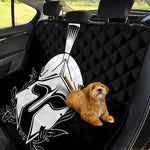 Black And White Spartan Helmet Print Pet Car Back Seat Cover