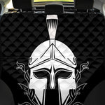 Black And White Spartan Helmet Print Pet Car Back Seat Cover