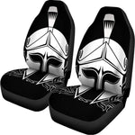 Black And White Spartan Helmet Print Universal Fit Car Seat Covers
