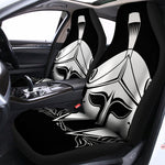 Black And White Spartan Helmet Print Universal Fit Car Seat Covers