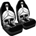 Black And White Spartan Helmet Print Universal Fit Car Seat Covers