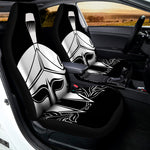 Black And White Spartan Helmet Print Universal Fit Car Seat Covers