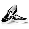 Black And White Spartan Helmet Print White Slip On Sneakers