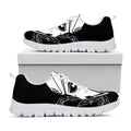 Black And White Spartan Helmet Print White Running Shoes