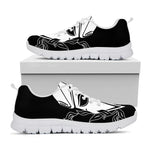 Black And White Spartan Helmet Print White Sneakers