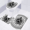 Black And White Spartan Warrior Print 3 Piece Bath Mat Set