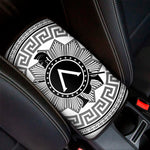 Black And White Spartan Warrior Print Car Center Console Cover