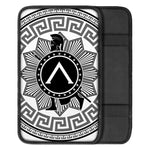 Black And White Spartan Warrior Print Car Center Console Cover