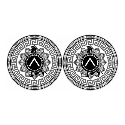 Black And White Spartan Warrior Print Car Coasters
