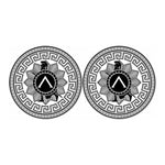 Black And White Spartan Warrior Print Car Coasters