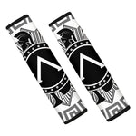 Black And White Spartan Warrior Print Car Seat Belt Covers