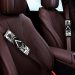 Black And White Spartan Warrior Print Car Seat Belt Covers