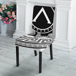 Black And White Spartan Warrior Print Dining Chair Slipcover