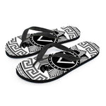 Black And White Spartan Warrior Print Flip Flops