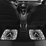 Black And White Spartan Warrior Print Front and Back Car Floor Mats