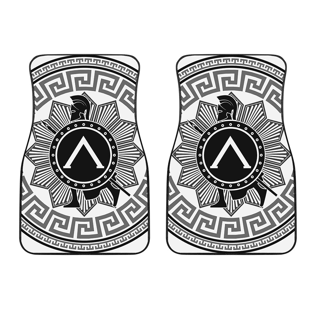 Black And White Spartan Warrior Print Front Car Floor Mats