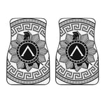 Black And White Spartan Warrior Print Front Car Floor Mats