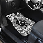 Black And White Spartan Warrior Print Front Car Floor Mats