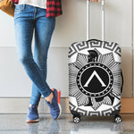 Black And White Spartan Warrior Print Luggage Cover