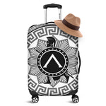 Black And White Spartan Warrior Print Luggage Cover