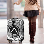 Black And White Spartan Warrior Print Luggage Cover