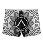 Black And White Spartan Warrior Print Men's Boxer Briefs