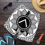 Black And White Spartan Warrior Print Men's Shorts