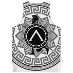 Black And White Spartan Warrior Print Men's Tank Top