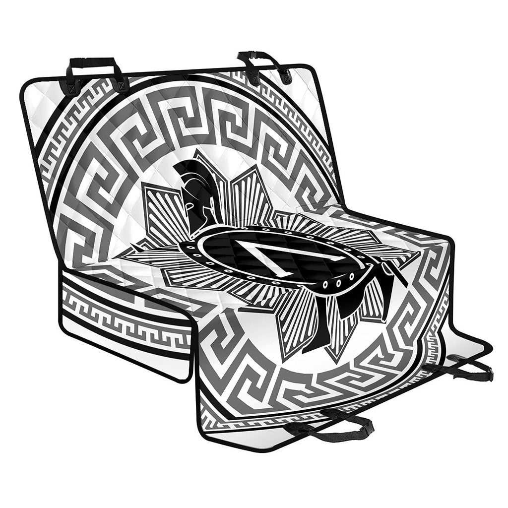 Black And White Spartan Warrior Print Pet Car Back Seat Cover