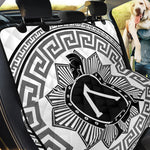 Black And White Spartan Warrior Print Pet Car Back Seat Cover