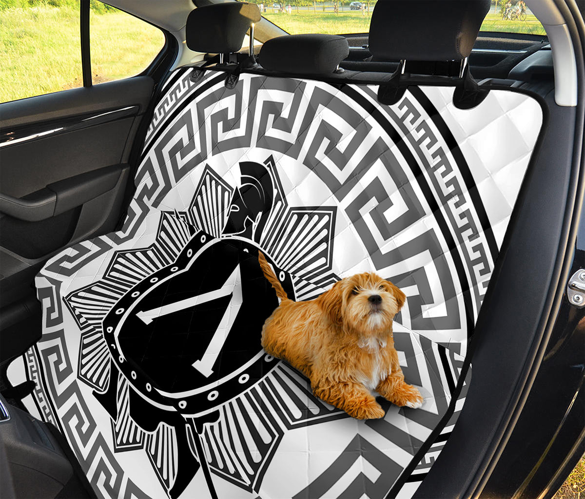 Black And White Spartan Warrior Print Pet Car Back Seat Cover