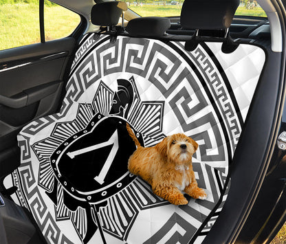 Black And White Spartan Warrior Print Pet Car Back Seat Cover