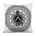 Black And White Spartan Warrior Print Pillow Cover