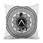 Black And White Spartan Warrior Print Pillow Cover