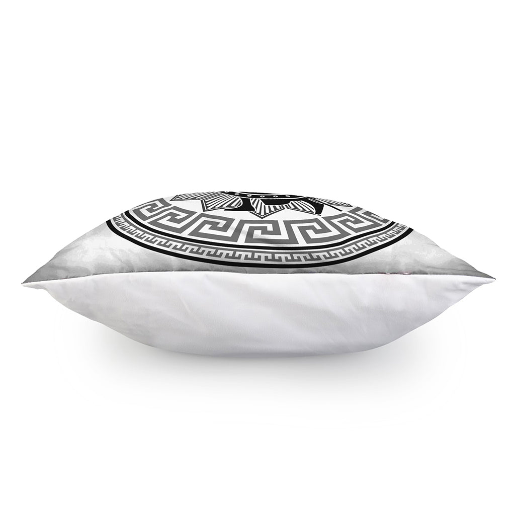 Black And White Spartan Warrior Print Pillow Cover