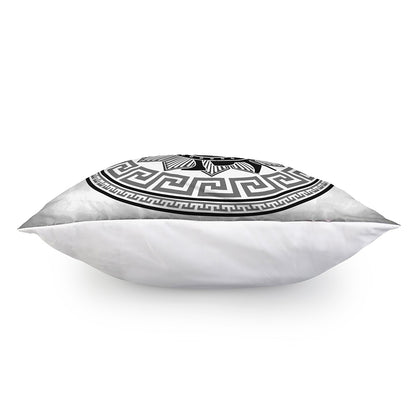 Black And White Spartan Warrior Print Pillow Cover