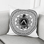 Black And White Spartan Warrior Print Pillow Cover