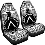 Black And White Spartan Warrior Print Universal Fit Car Seat Covers