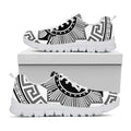 Black And White Spartan Warrior Print White Running Shoes