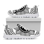 Black And White Spartan Warrior Print White Sneakers