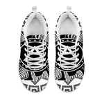 Black And White Spartan Warrior Print White Sneakers