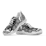 Black And White Spartan Warrior Print White Sneakers