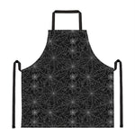 Black And White Spider Web Pattern Print Apron
