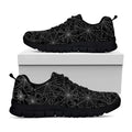Black And White Spider Web Pattern Print Black Running Shoes