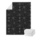 Black And White Spider Web Pattern Print Blanket