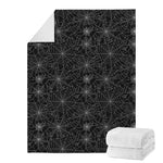 Black And White Spider Web Pattern Print Blanket