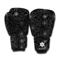 Black And White Spider Web Pattern Print Boxing Gloves
