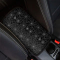 Black And White Spider Web Pattern Print Car Center Console Cover